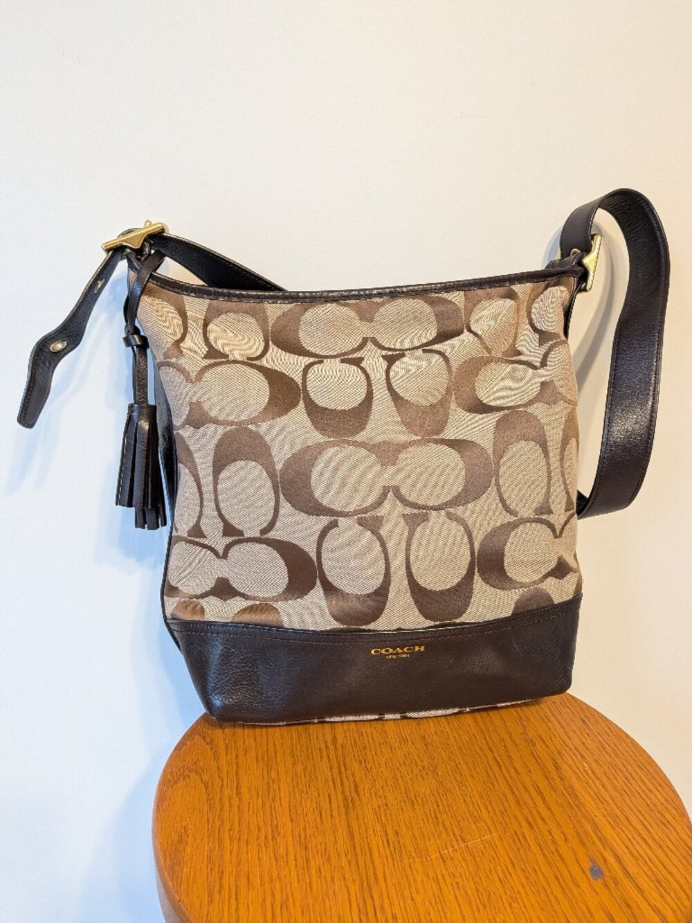 Coach 21149 Legacy Signature Duffle Hobo Bag